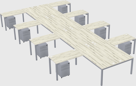 Shared l-shaped desk