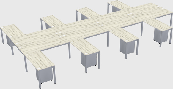 Shared l-shaped desk
