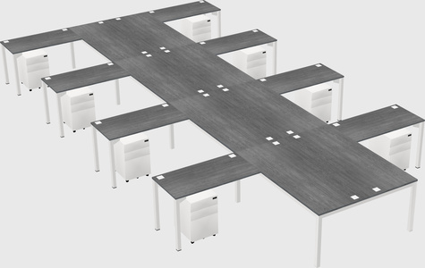Shared l-shaped desk