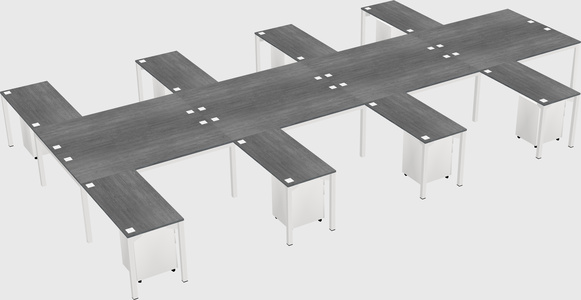 Shared l-shaped desk