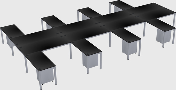 Shared l-shaped desk