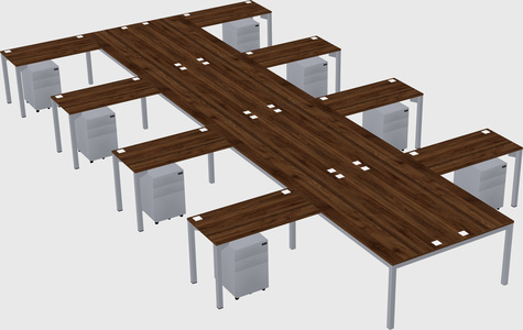 Shared l-shaped desk