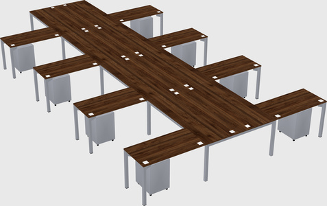Shared l-shaped desk