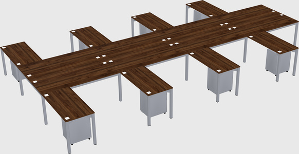 Shared l-shaped desk