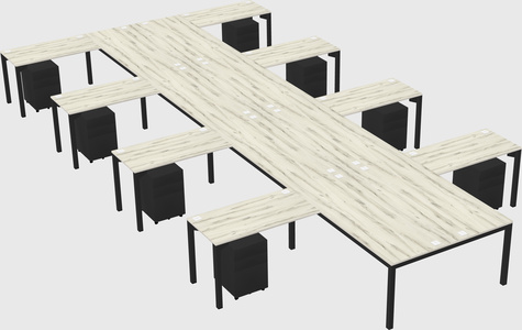 Shared l-shaped desk