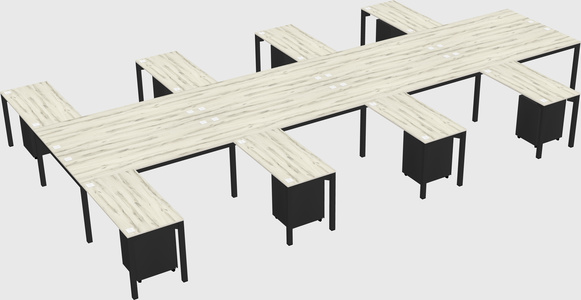 Shared l-shaped desk