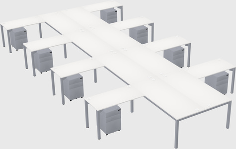 Shared l-shaped desk
