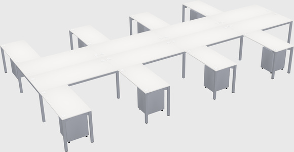 Shared l-shaped desk