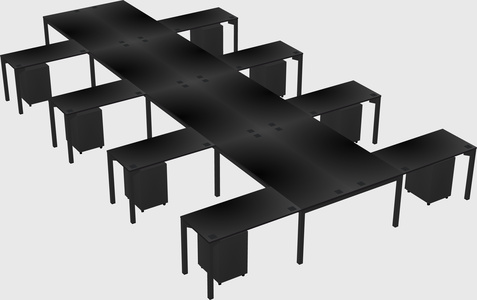 Shared l-shaped desk