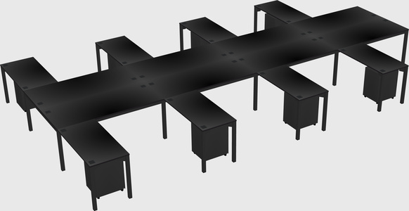 Shared l-shaped desk