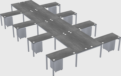 Shared l-shaped desk