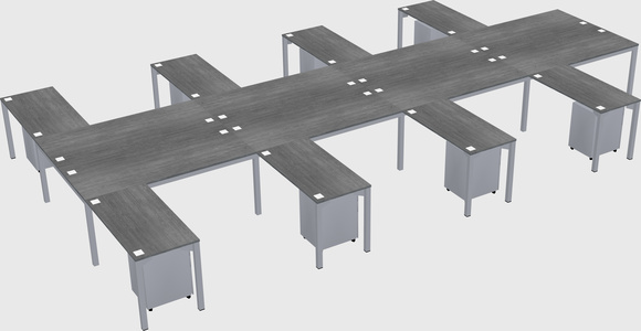 Shared l-shaped desk