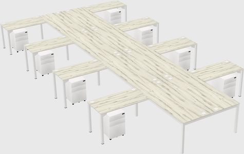 Shared l-shaped desk