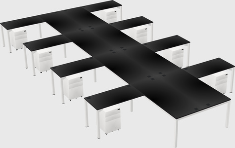 Shared l-shaped desk