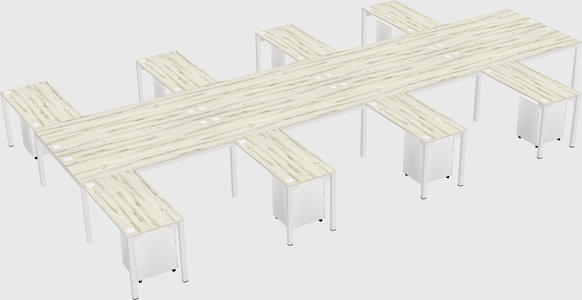 Shared l-shaped desk
