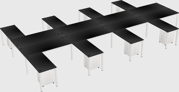 Shared l-shaped desk