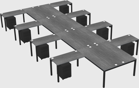Shared l-shaped desk