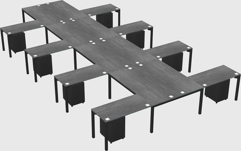 Shared l-shaped desk