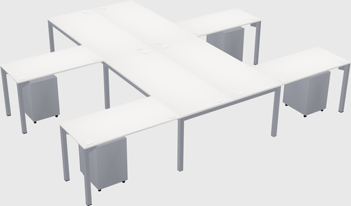 Shared l-shaped desk