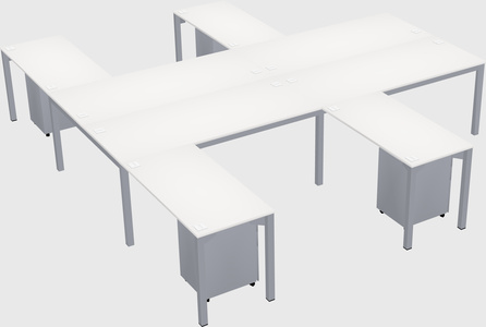 Shared l-shaped desk