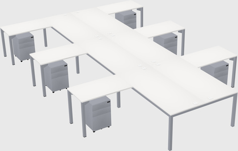 Shared l-shaped desk