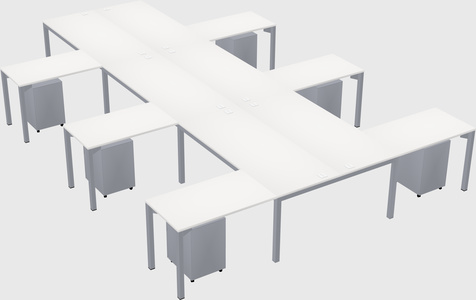 Shared l-shaped desk