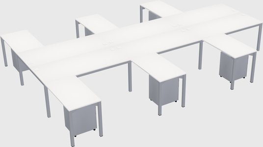 Shared l-shaped desk