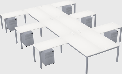 Shared l-shaped desk