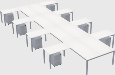 Shared l-shaped desk