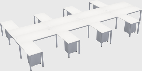 Shared l-shaped desk