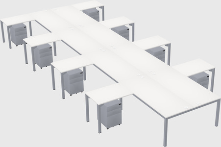 Shared l-shaped desk