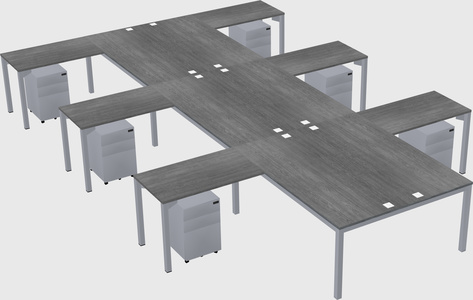 Shared l-shaped desk