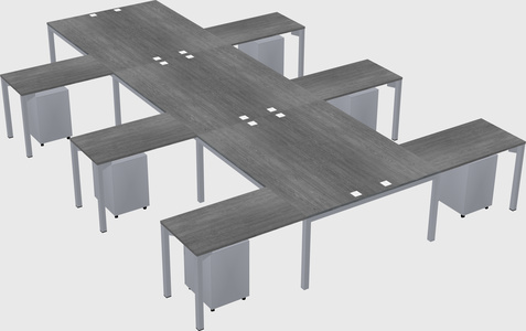 Shared l-shaped desk