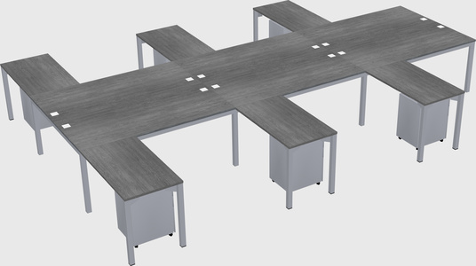 Shared l-shaped desk
