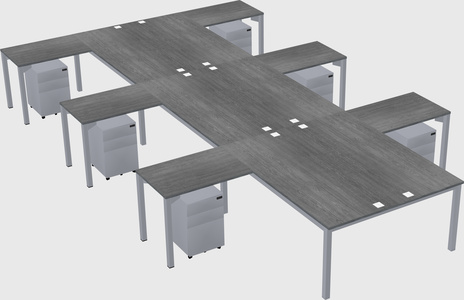 Shared l-shaped desk
