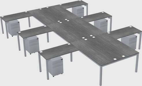 Shared l-shaped desk