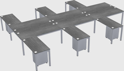 Shared l-shaped desk