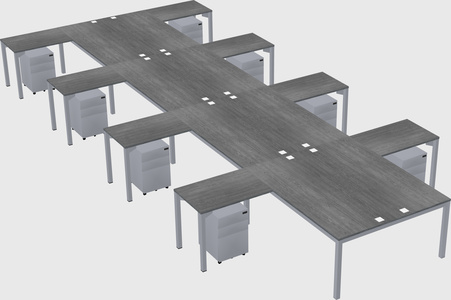 Shared l-shaped desk