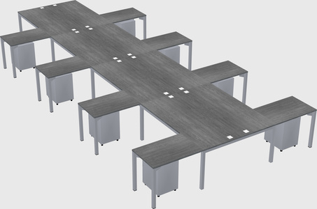 Shared l-shaped desk