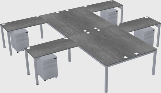 Shared l-shaped desk