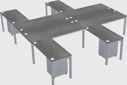Shared l-shaped desk