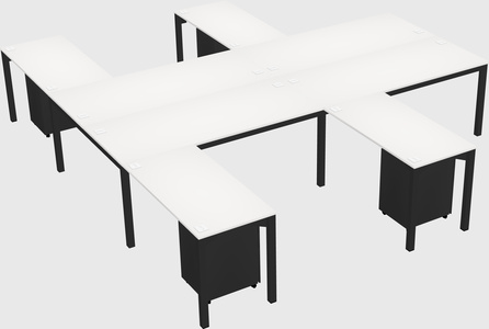 Shared l-shaped desk