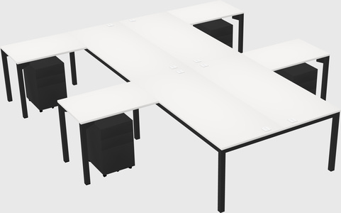 Shared l-shaped desk