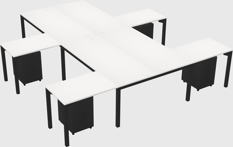 Shared l-shaped desk