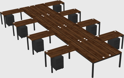 Shared l-shaped desk
