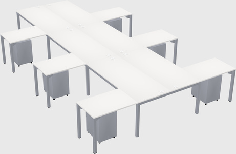 Shared l-shaped desk