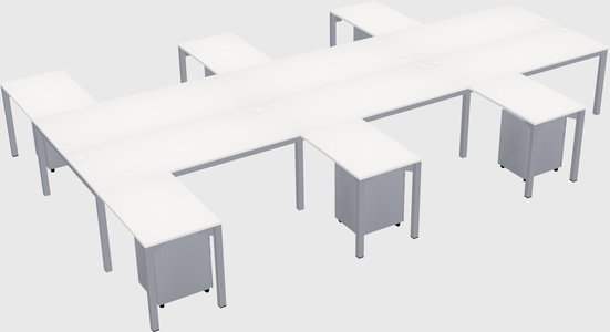 Shared l-shaped desk