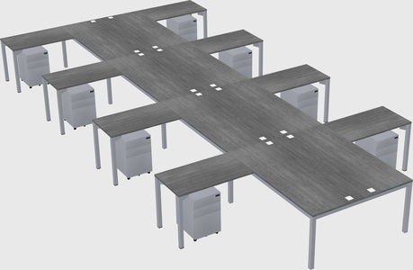 Shared l-shaped desk