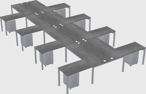 Shared l-shaped desk
