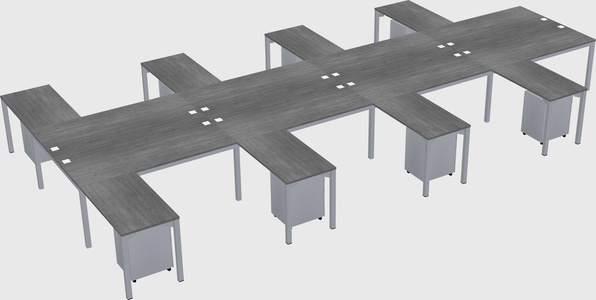 Shared l-shaped desk